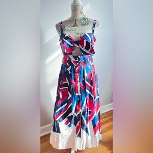 Milly  Dress in Pink, Blue, and White